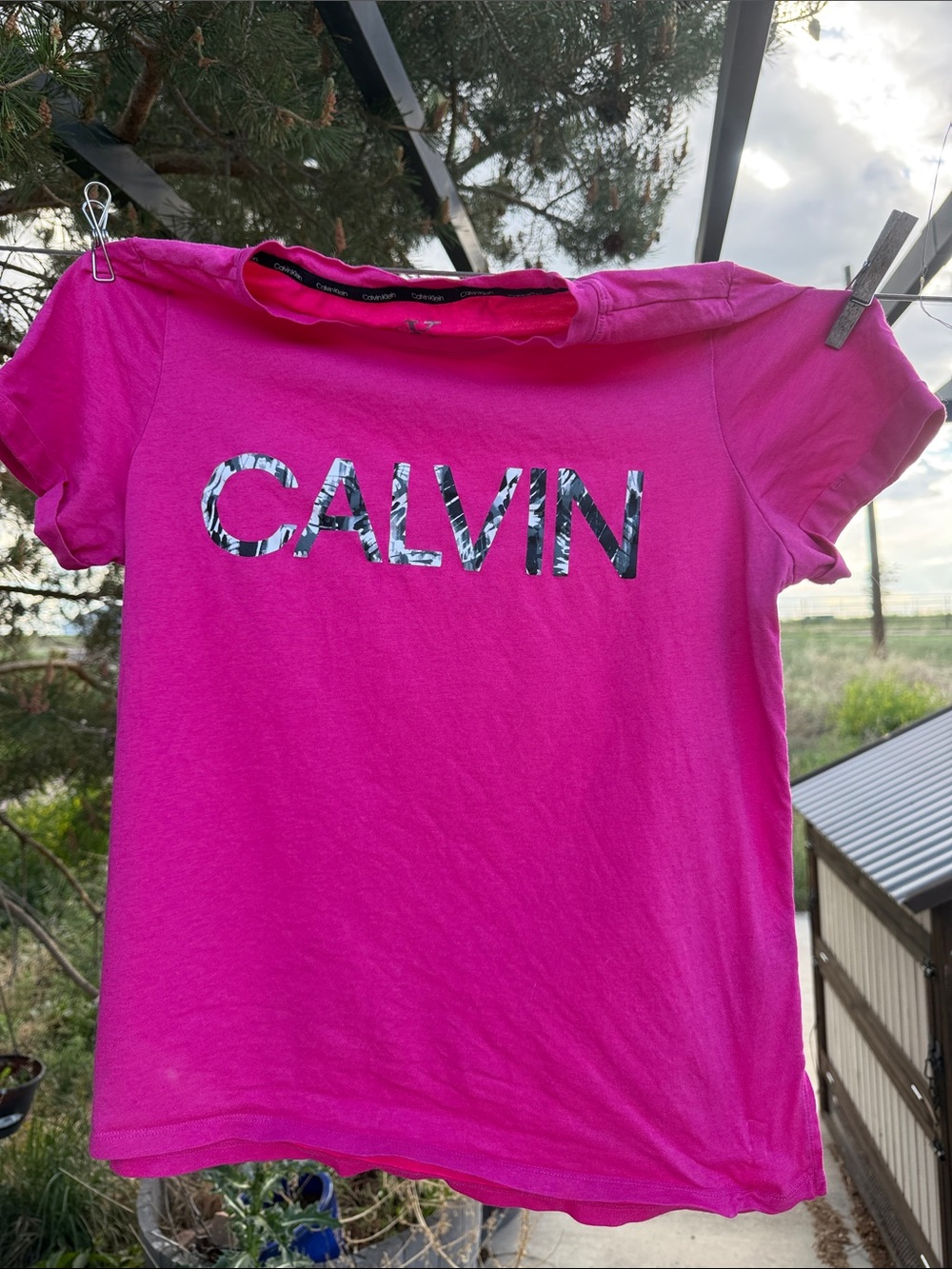 Calvin Klein Bright Pink Graphic Logo Tee